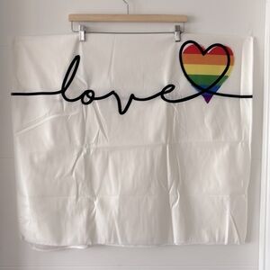 “Love is Love” heart wall white tapestry new